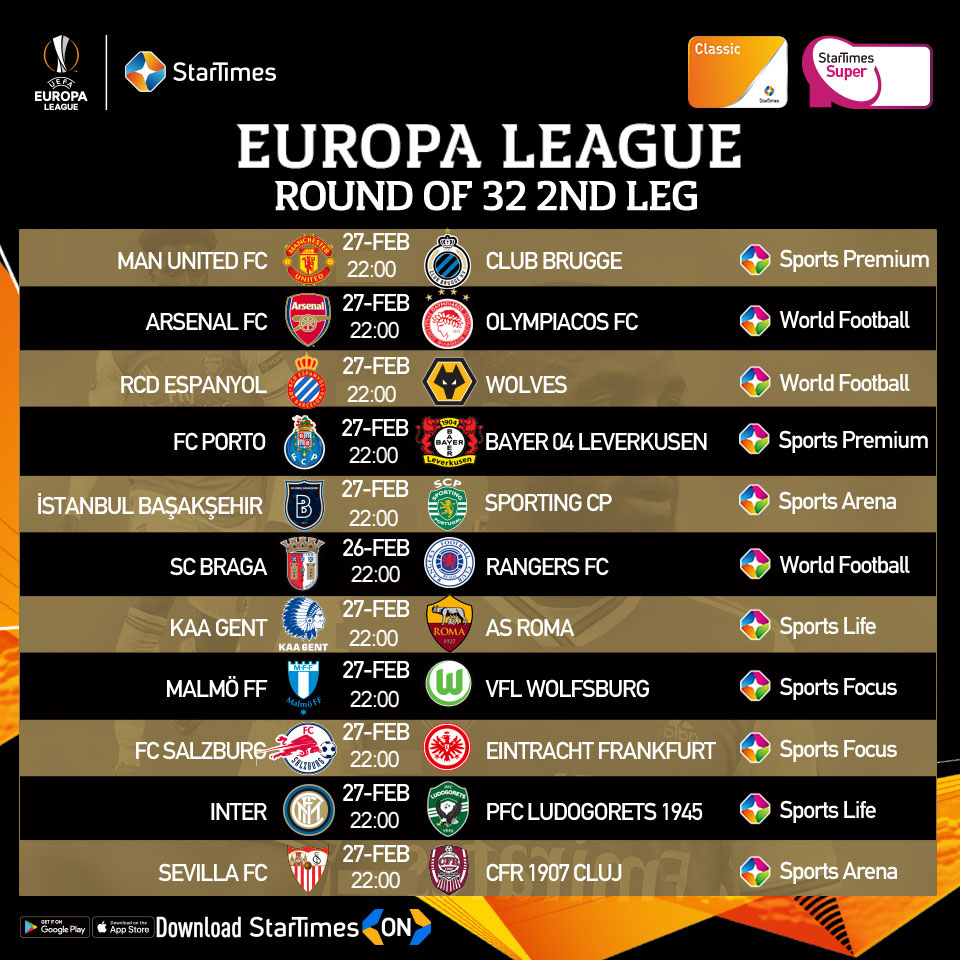 Watch UEFA Europa League On StarTimes 