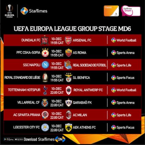 europa league times