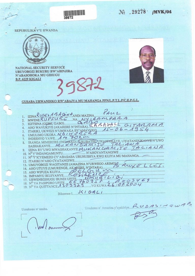 Rusesabagina Acquired Rwandan Passport In 2004 – Kt Press